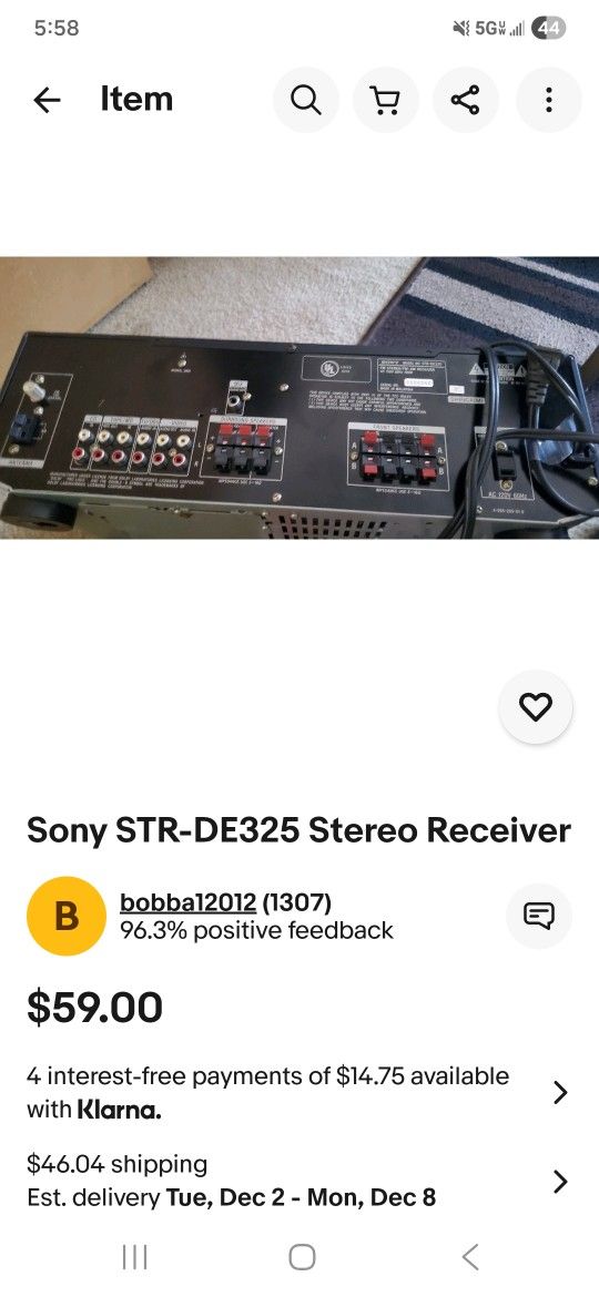 SONY STEREO RECEIVER STR-DE325