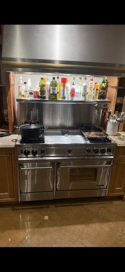 Jade Dynasty 48" Professional Gas Range – 4 Burner + Griddle, Double Oven