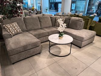 Gray Fabric Sectional Sofa with Double Chaise ✨✨✨