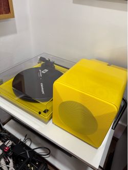 Crosley & Audio Engine C6 turntable, S6 Subwoofer and A2 speakers with speaker stands