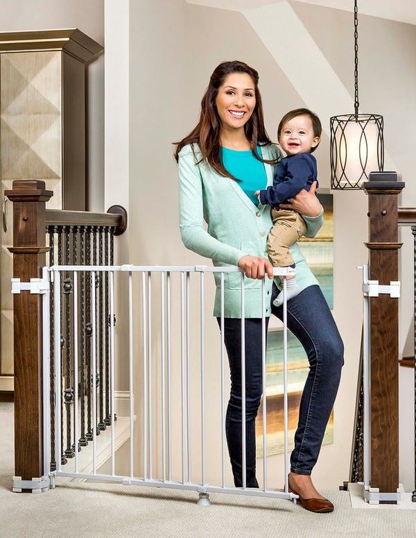 New Regalo 1230 DS Top of Stairs Baby Gate 28"-42"W x 30.5"H, White