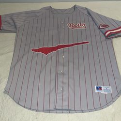 Cincinnati Reds Russell Athletic Jersey Mens Large Gray MLB Custom #18 Clean 