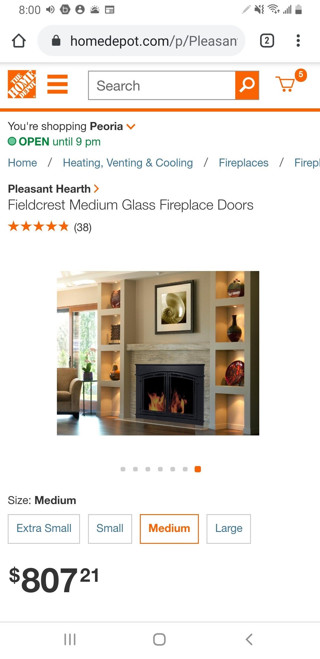 FIELDCREST Medium Glass Fireplace Doors