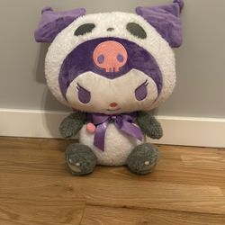 Official Sanrio Kuromi in Panda Costume Sitting 13.5” Plush Kigurumi NWT