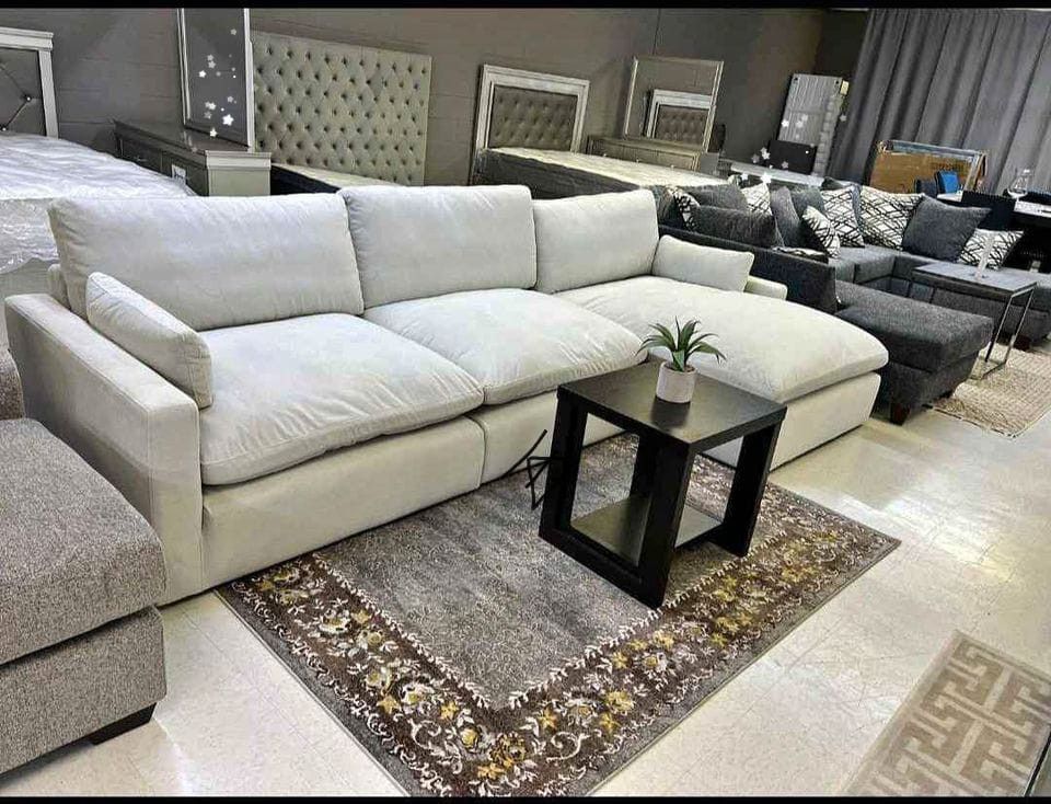 Elyza Linen 3 Piece With Chaise By Ashley $10 Down Payment And Financing Available