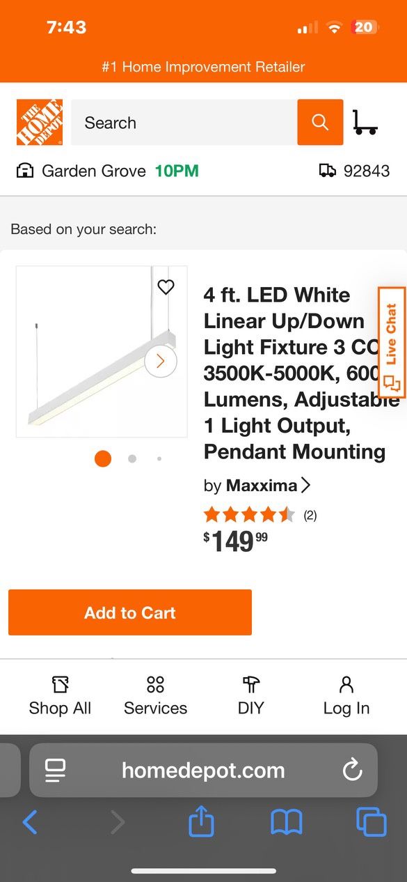 4 Ft Linear Luminance Suspension Lights