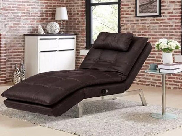 Synthetic Faux leather Chaise Lounge 