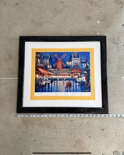 Painting Print Of The Moulin Rouge In Paris By D. Franck