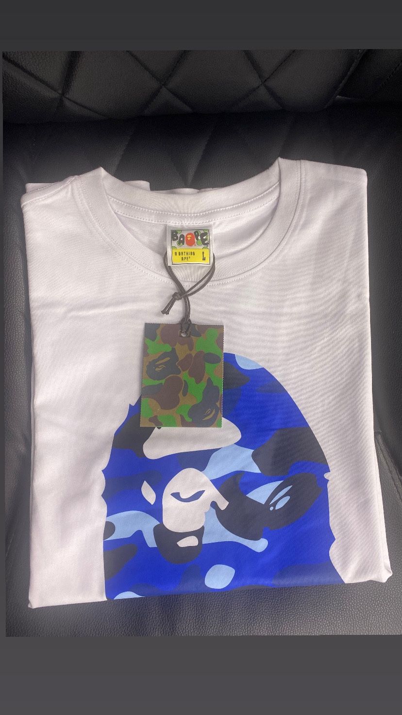 BAPE Blue Camo Ape Tee