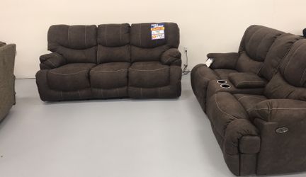 Power reclining set sofa+love seat