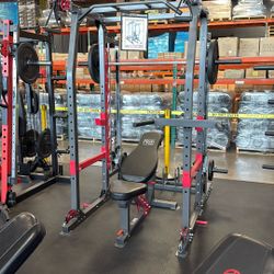 MARCY SM-4903 Home Gym Smith Machine Squat Rack Power Cage with Olympic Bench  