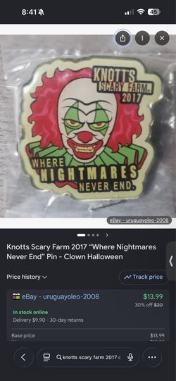 Knott’s Scary Farm Clown Pin 2017