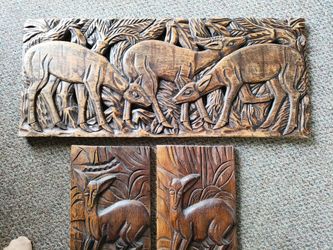 Wooden deer family