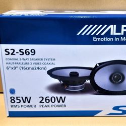 Alpine Car Speakers Set 6x9 Inch 2-Way Coaxial Speaker System S Series S2-S69 🚨 Payment Options Available 🚨 No Credit Needed 🚨