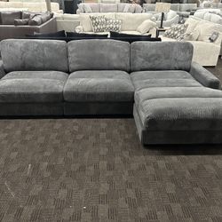 Big Comfy Grey Sectional Sofa 