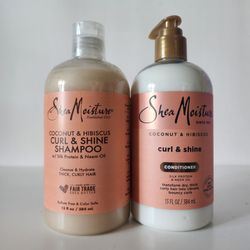 SheaMoisture Coconut & Hibiscus Curl & Shine Shampoo and Conditioner Set