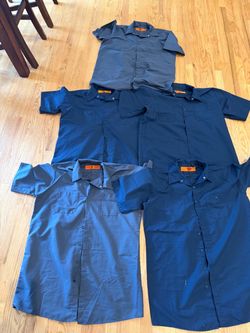 Red Kap Short Sleeve Work Shirts -Sz XL – Lot of 5