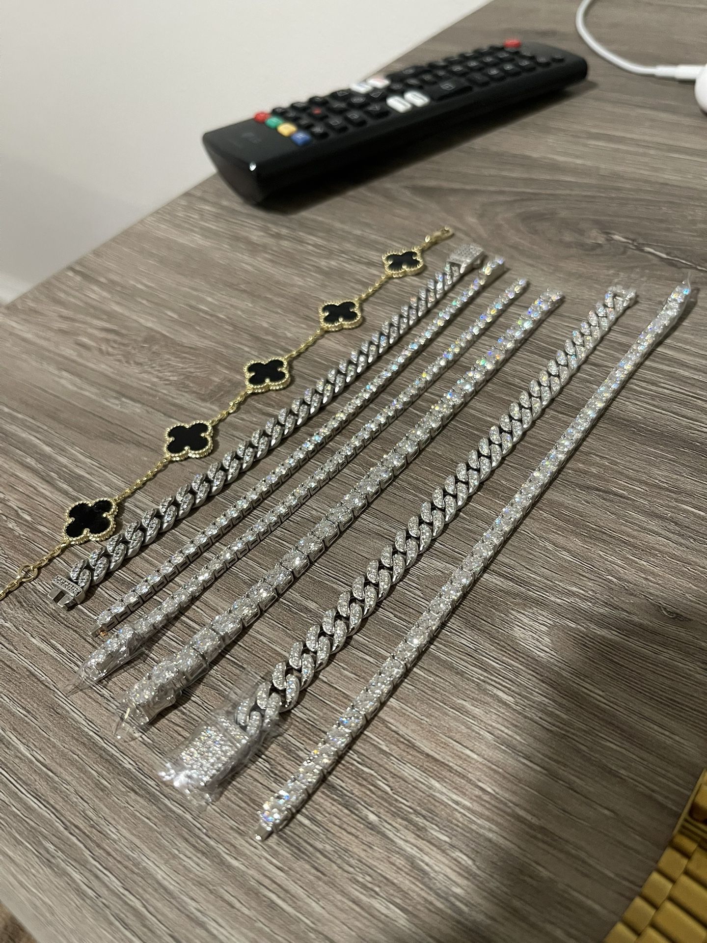 Moissanite Bracelets Cuban Tennis VVS Diamonds