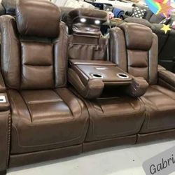 $49 Down Payment Ashley Leather Power Reclining Sofas 