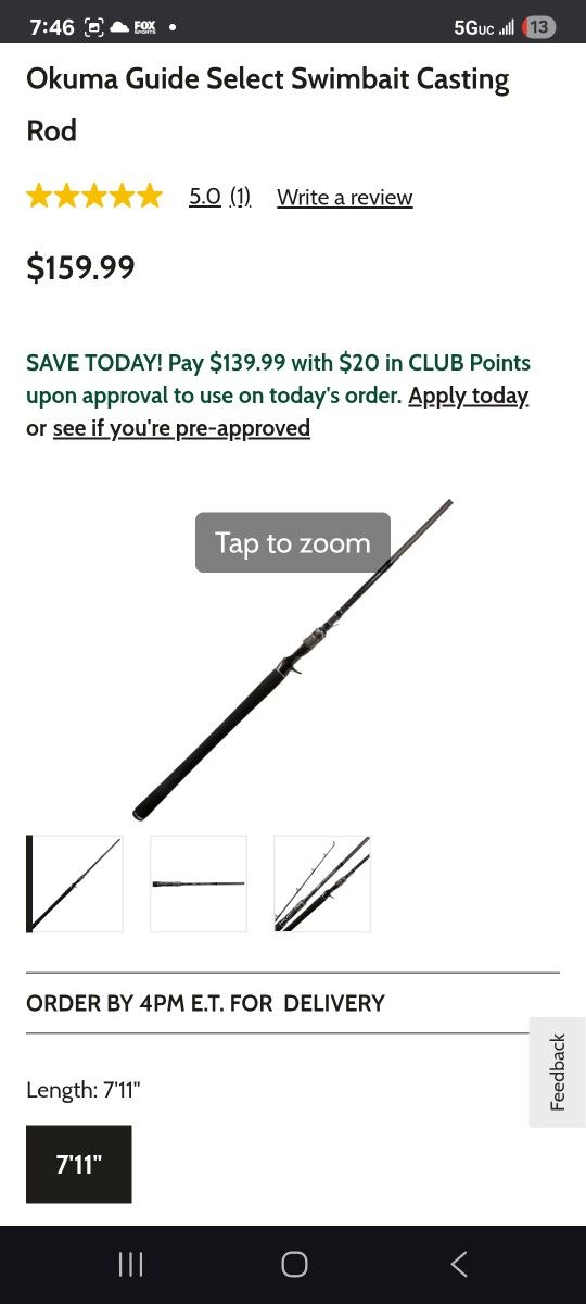 Okuma guide select swimbait stick