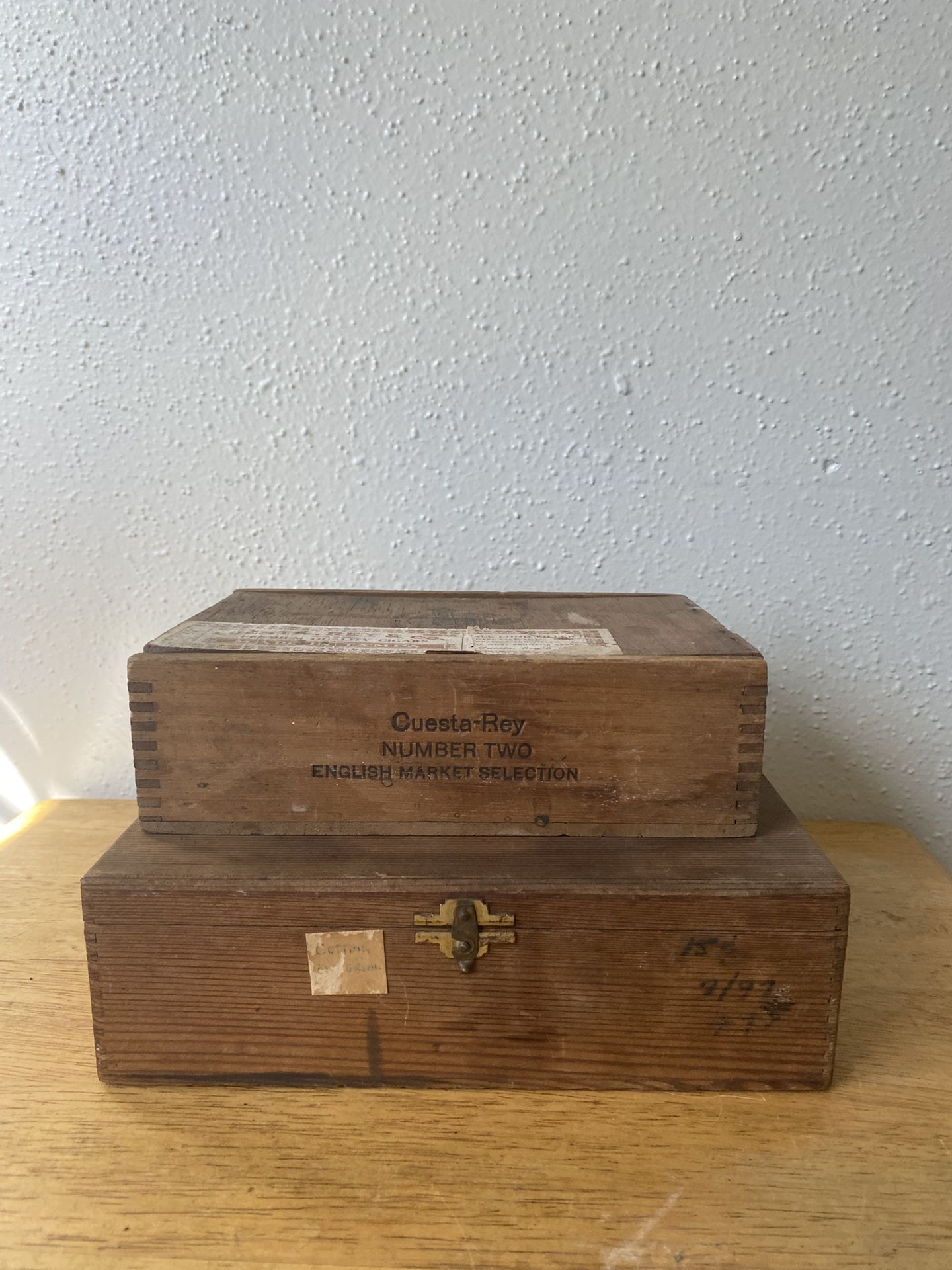 Two Antique Cigar Boxes With the Original Stickers