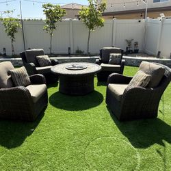 Patio Set With Fire Pit