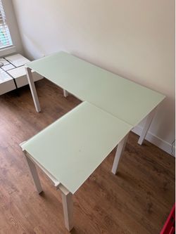 Ashley Glass L Shaped Desk
