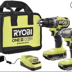 ONE+ HP 18V Brushless Cordless Combo Kit w/ 1/2 in. Drill, 1/4 in. Impact Driver (2) 2.0 Ah Batteries, Charger and Bag