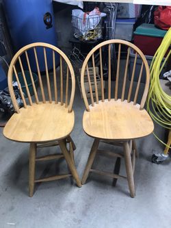 Two kitchen stools Red oak