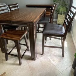 Seats 6 Dining Room High Top Set