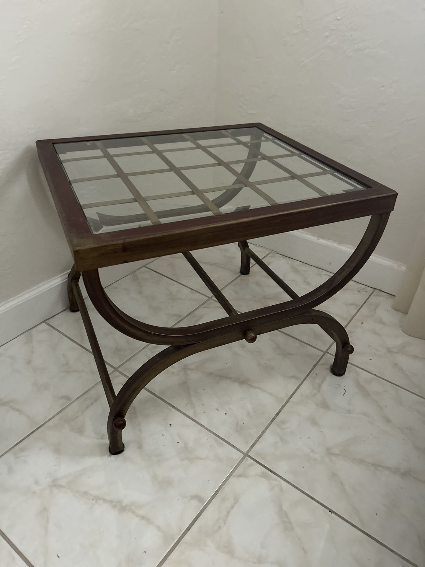 Glass Top Side Table