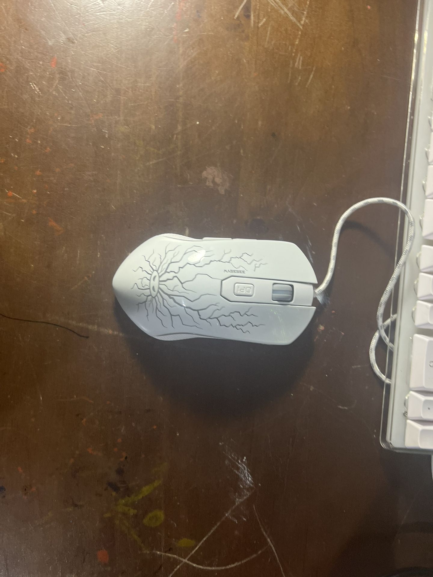 Multi Colored Led White Gaming Keyboard And Mouse USD Cord.