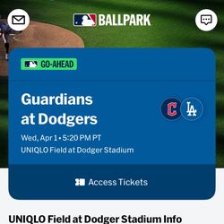 4/1 2 Dodger Tickets Behind Home Plate !