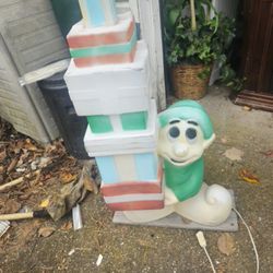 Prices Firm.. Project Peace.. Elf Holding Christmas Packages Blow Mold
