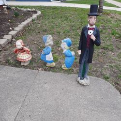 Vintage Cement Lawn Jockeys Pick Up Dearborn