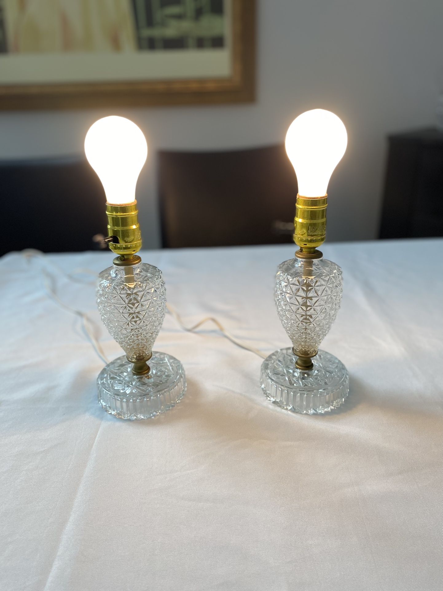 Antique Vintage Crystal Cut Lamps
