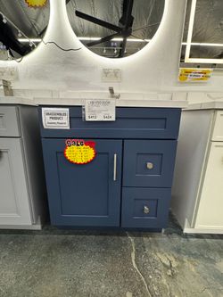 LXB Blue Shaker Vanity Cabinets – Clearance