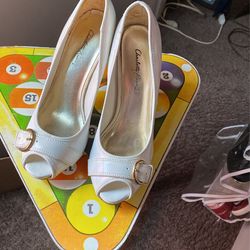 Charlotte Russe Off White Peep-toe Heels