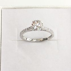 14kt White Gold Lab Grown Diamond Certified Ring For Women 