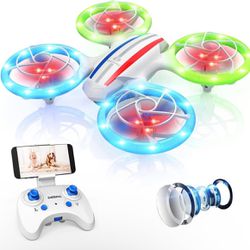 Drone for Kids , LED RC Mini Drone with Altitude Hold, Headless Mode,Quadcopter with 720P HD  Camera