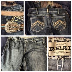Women's jeans and belt