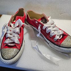 Converse All Star Red Jeweled Sneakers Unisex With Original Box