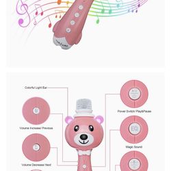 Karaoke Wireless Microphone for Kids, NASUM Karaoke Bluetooth Microphone with Magic Sounds Christmas Kids Gifts Singing Toy Microphone for Babies and 