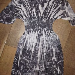 Womens Gray And White Dress