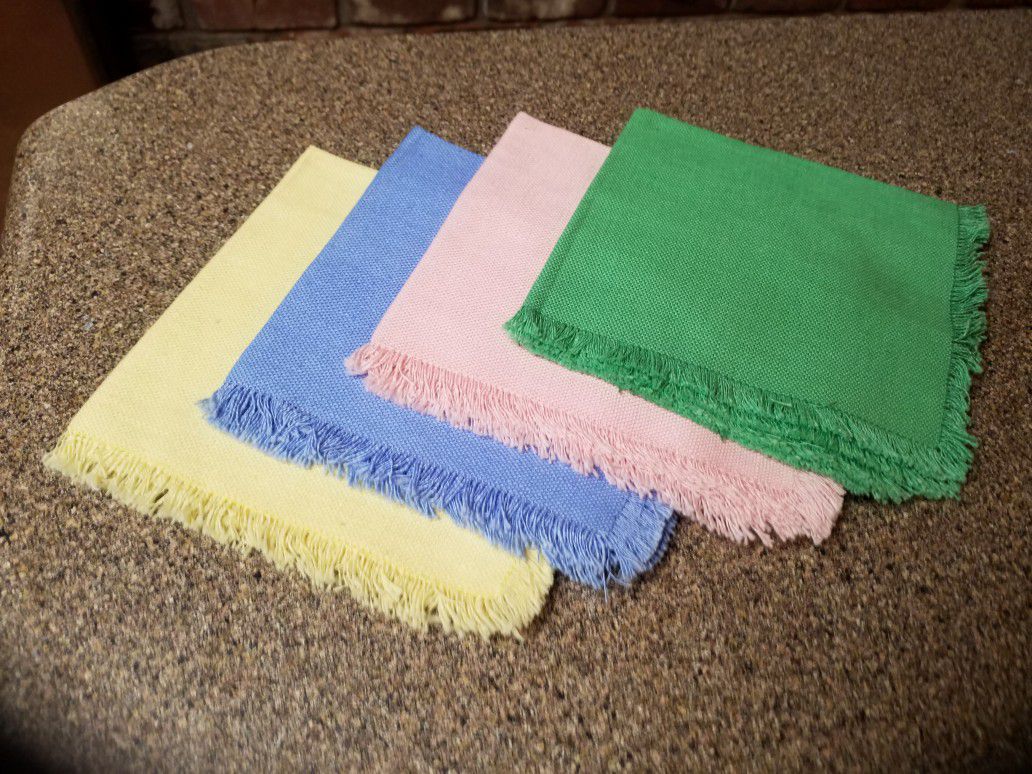 Vintage colorful cloth napkins