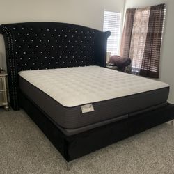 New In Box King Bed Frame With Mattress (Read Description Below)