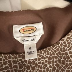 Two Piece Skirt And Blouse  Size (12) Pure Silk