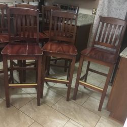 6 Wood Chairs Brown