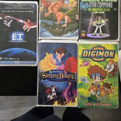 Lot of 5 VHS Tapes Disney & Animated | Tarzan, Buzz Lightyear, Digimon | Used