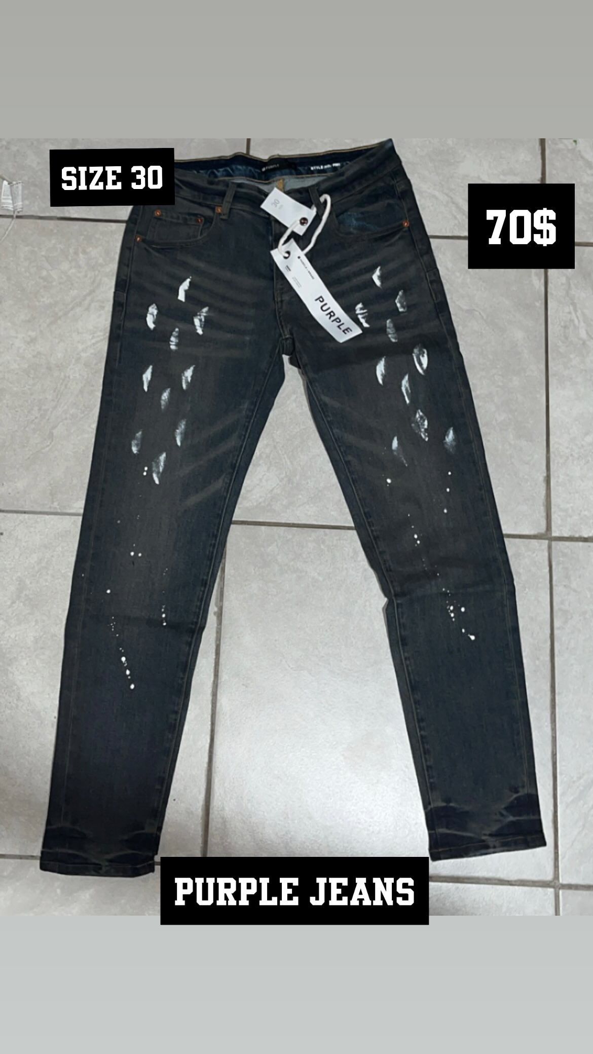 BLACK/WHITE PURPLE JEANS